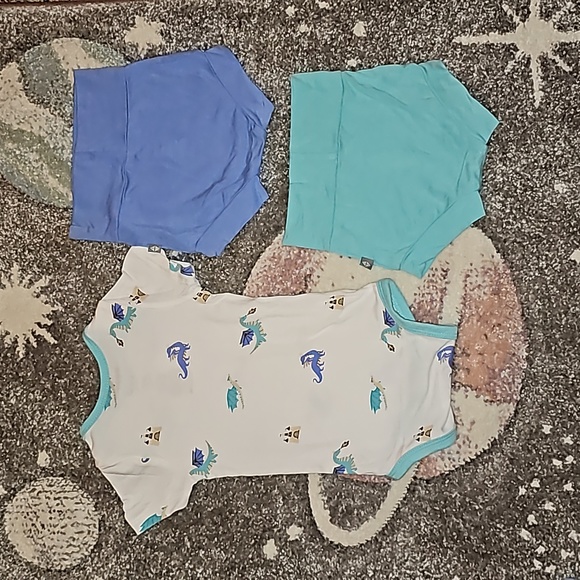 Kyte Baby 0-3 Months Dragon Bodysuit, Periwinkle, and Robin Bummies Bundle - Picture 2 of 2